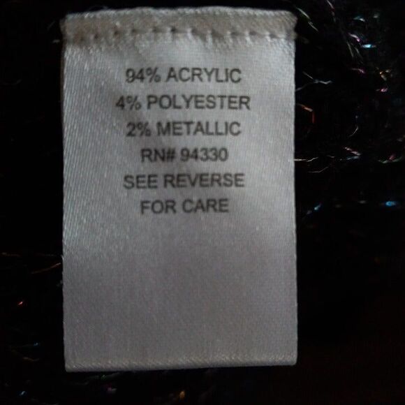 Takeout Open Knit Cardigan-Medium-Button Front-Rainbow Metallic Thread-Cozy - Picture 9 of 10